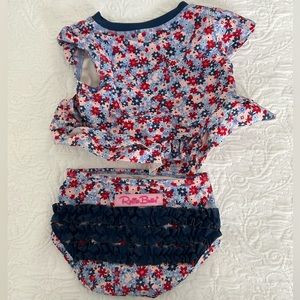 RuffleButts 2-piece toddler girl swim